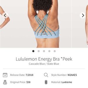 Lululemon Energy Bra *Peek